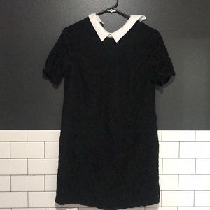 Black lace dress with Peter Pan collar